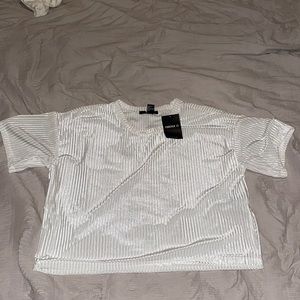 Forever 21, velvet white semi cropped shirt